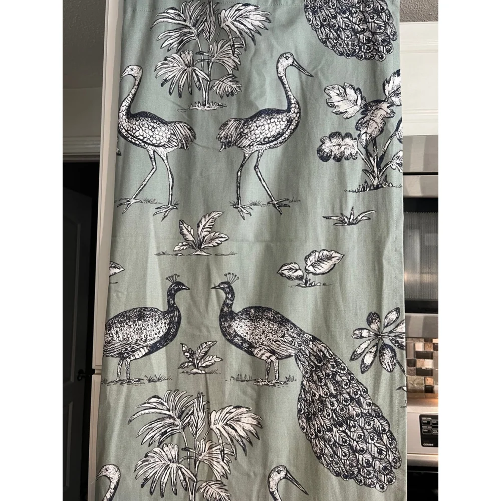 World Market Peacock and Botanical Shower Curtain 72x72
